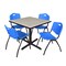 Cain Cain Square Table & Chair Set, Wood, Metal, Plastic Top, Maple TB3636PL47BE - alternate 1